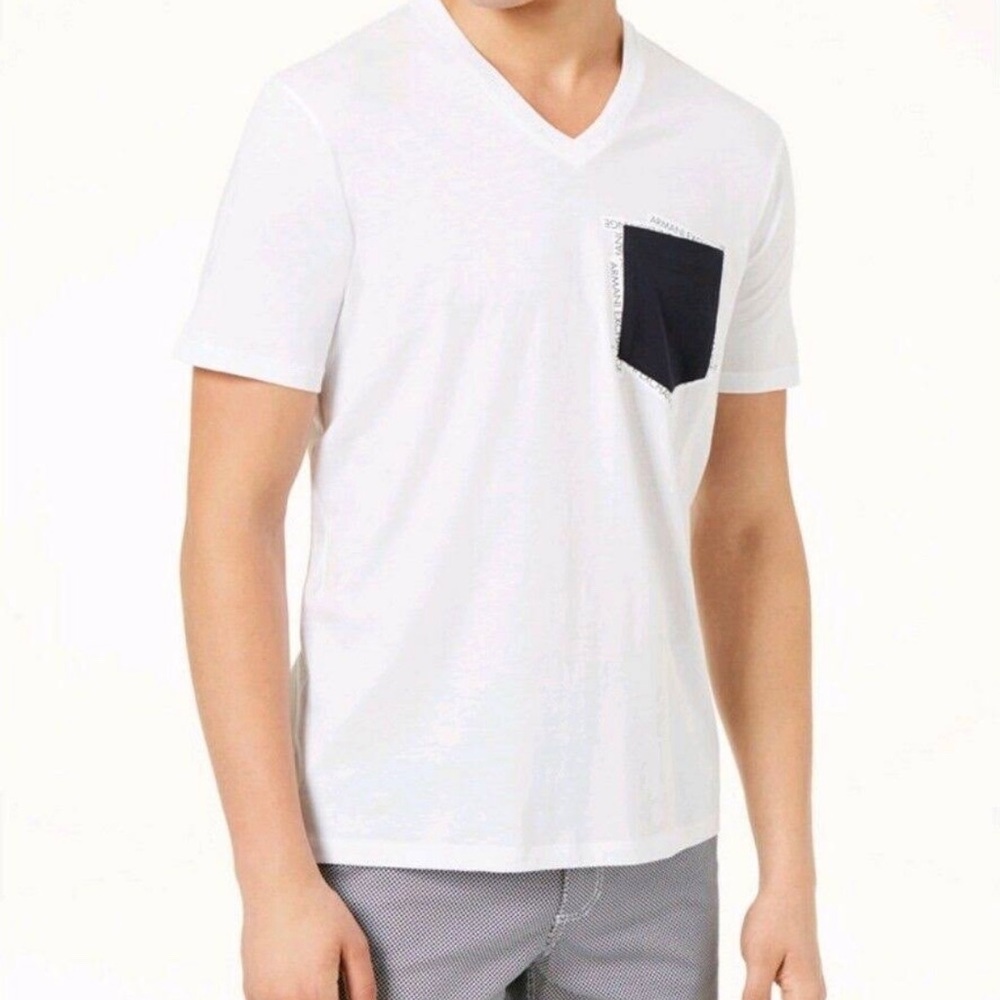 Men’s Armani Exchange Large White and Black Tee